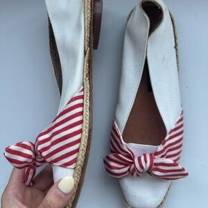 Striped Red and White Women's Espadrilles